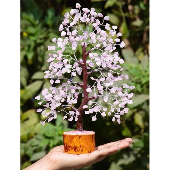 Rose Quartz Crystal Tree of Life-Chakra Tree for Positive Energy,Feng Shui Decor - Picture 6 of 6